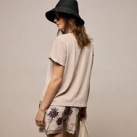Slub Jersey Classic Tee In Stone Pigment | James Perse Los Angeles