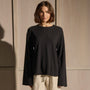 Slub Jersey Wide Long Sleeve Tee in Black | James Perse Los Angeles