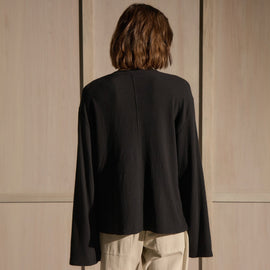 Slub Jersey Wide Long Sleeve Tee in Black | James Perse Los Angeles