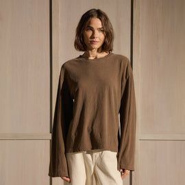 Slub Jersey Wide Long Sleeve Tee in Fox Pigment | James Perse Los Angeles