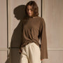 Slub Jersey Wide Long Sleeve Tee in Fox Pigment | James Perse Los Angeles