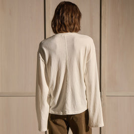 Slub Jersey Wide Long Sleeve Tee in White | James Perse Los Angeles