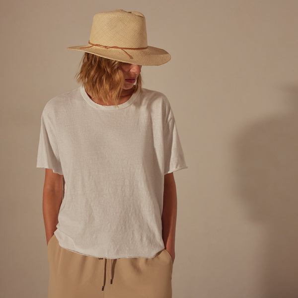 Pier Hat in Ivory/Tan | James Perse Los Angeles