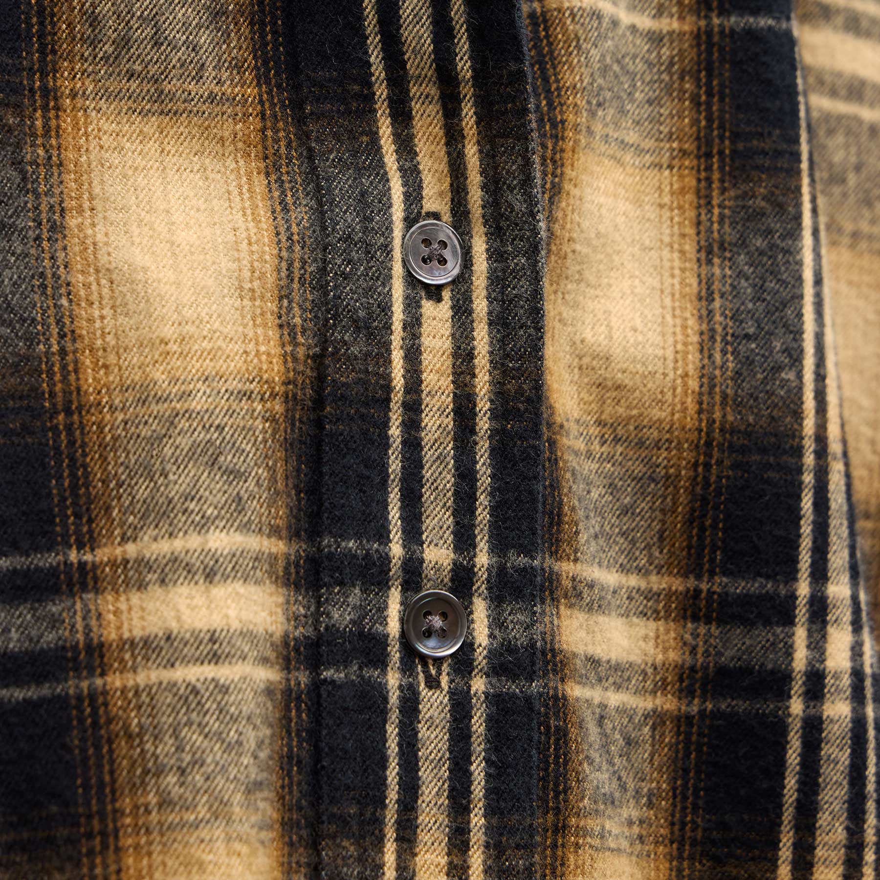 Cropped Flannel Shirt - Tan Black Mix Plaid | James Perse Los Angeles