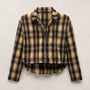 Cropped Flannel Shirt - Tan Black Mix Plaid | James Perse Los Angeles