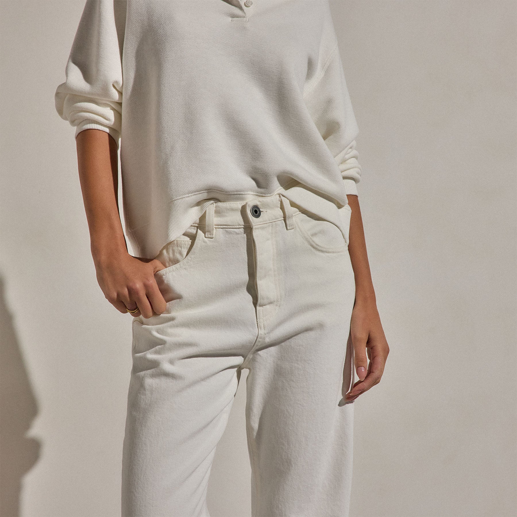 Relaxed Fit Jean in Off White | James Perse Los Angeles