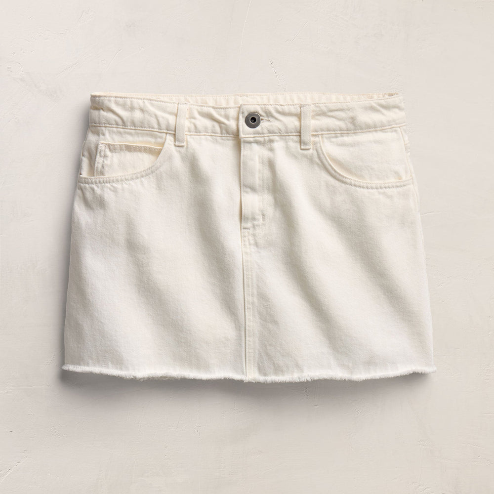 5 Pocket Denim Mini Skirt in Off White | James Perse Los Angeles