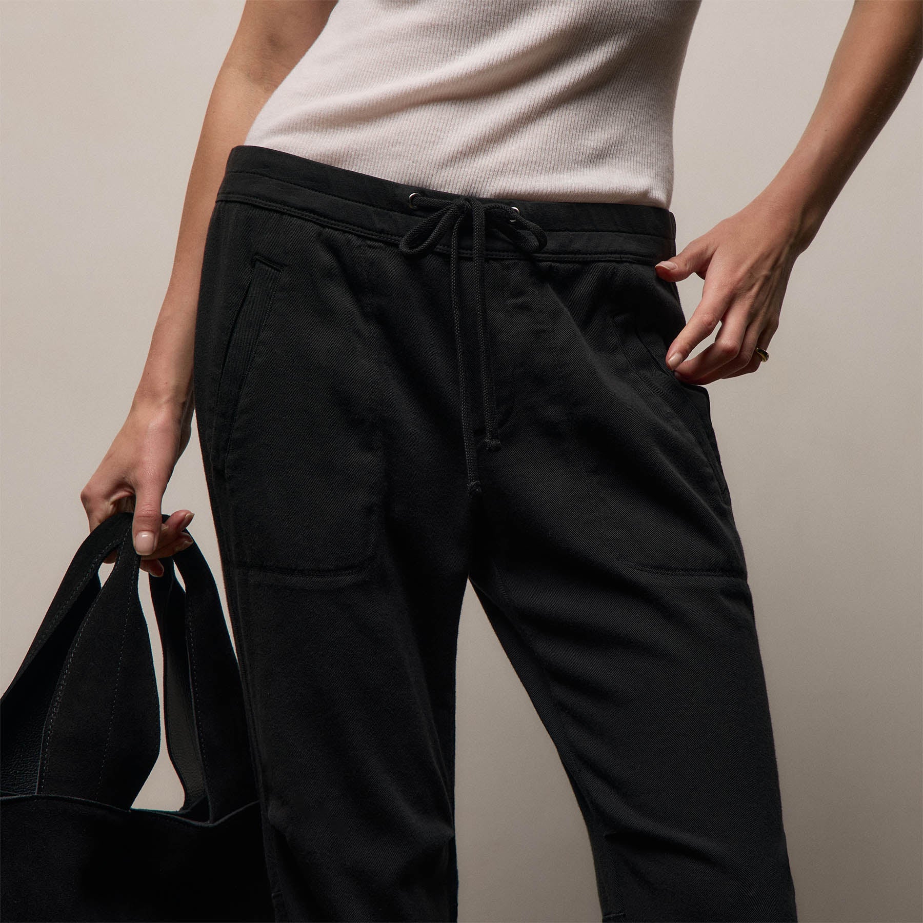 Soft Drape Pant in Black | James Perse Los Angeles
