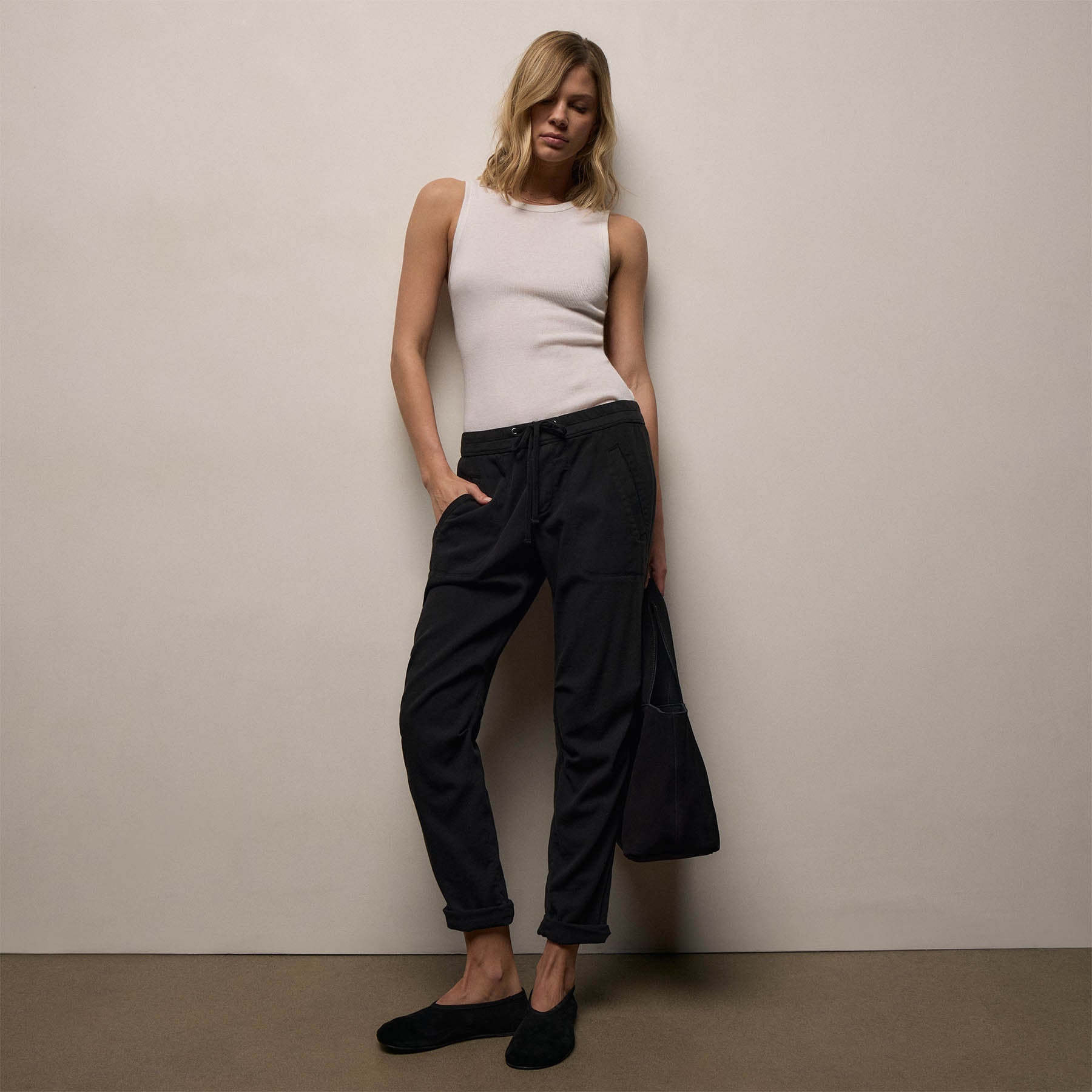 Soft Drape Pant - Black | James Perse Los Angeles