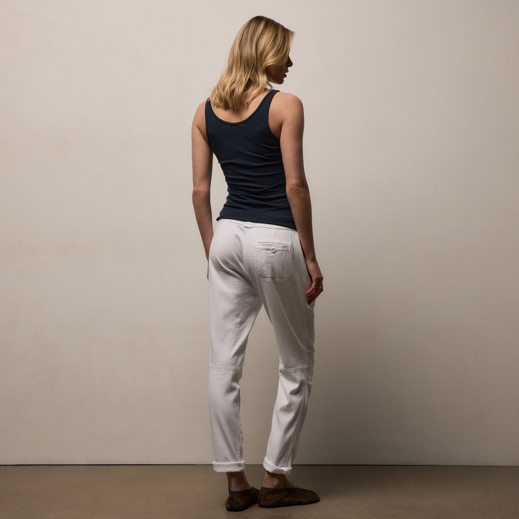Mixed Media Pant - White | James Perse Los Angeles