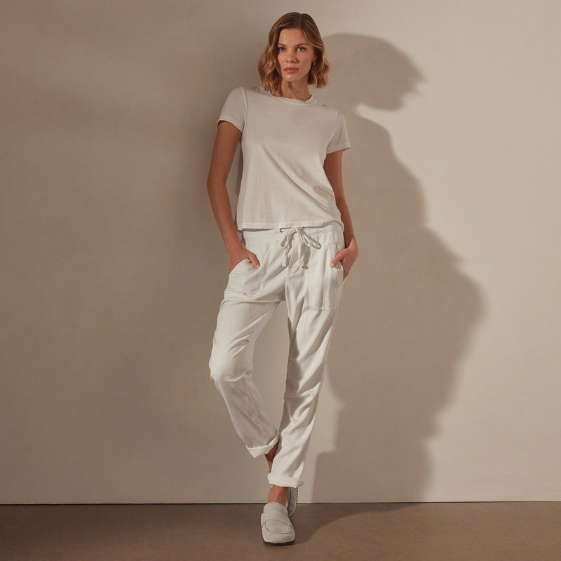 Soft Drape Pant in White | James Perse Los Angeles