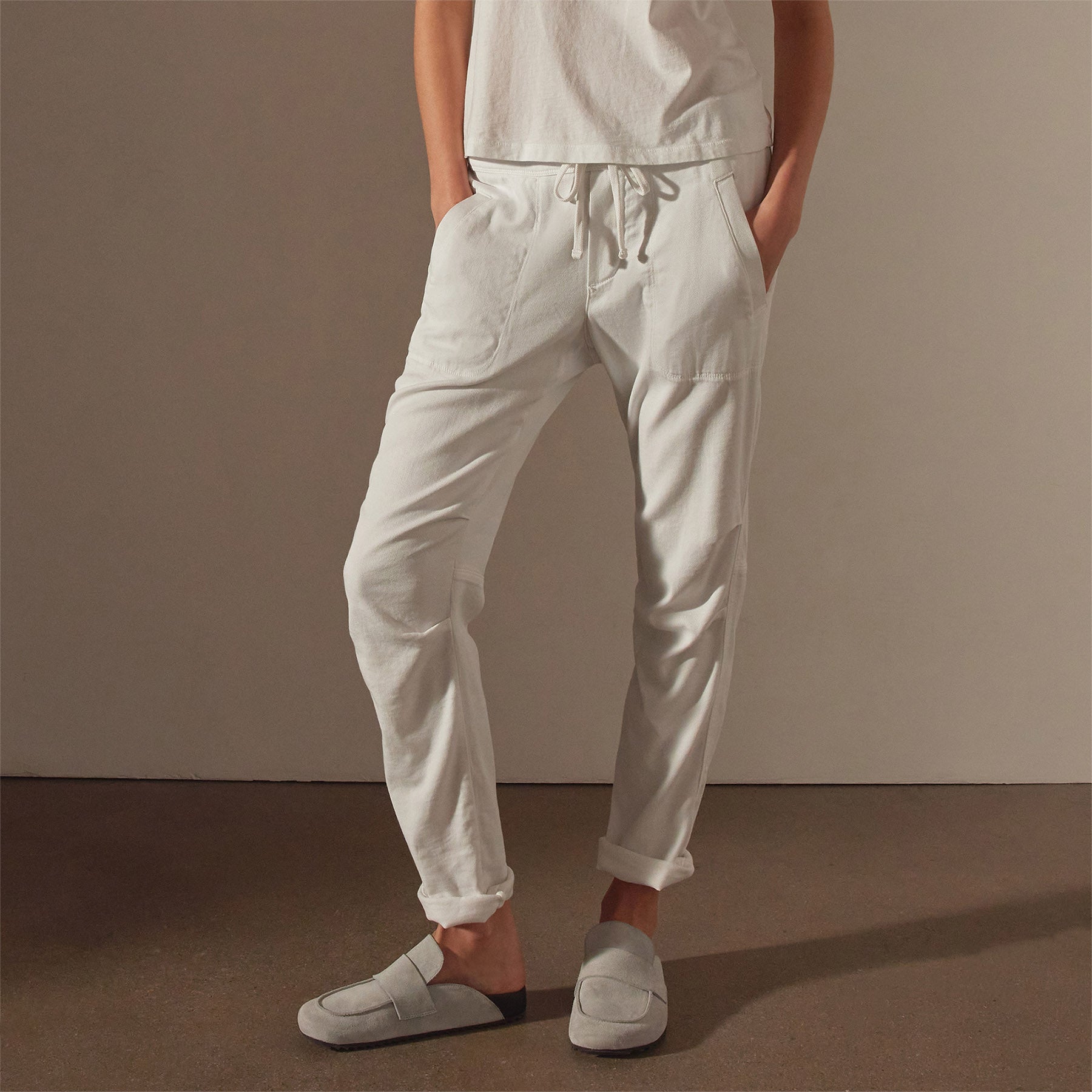 Soft Drape Pant in White | James Perse Los Angeles