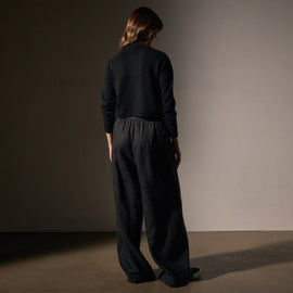 Lightweight Linen Wide Leg Pnt in Black | James Perse Los Angeles