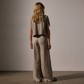 Lightweight Linen Wide Leg Pnt in Overcast Pigment | James Perse Los Angeles