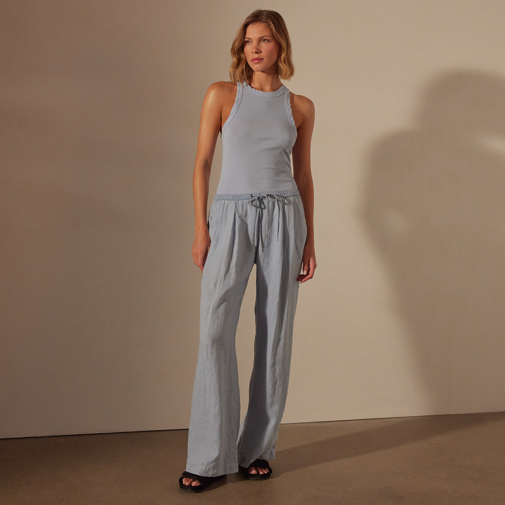 Wide Leg Relaxed Linen Pant in Open Sky Pigment | James Perse Los Angeles