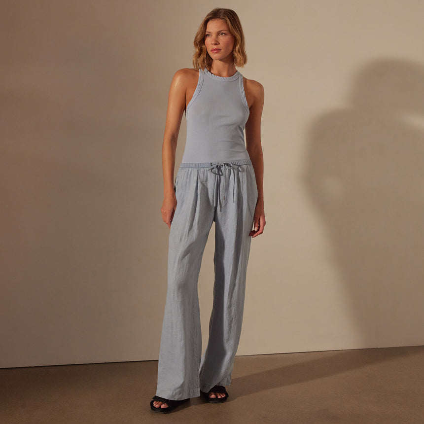 Wide Leg Relaxed Linen Pant in Open Sky Pigment | James Perse Los Angeles