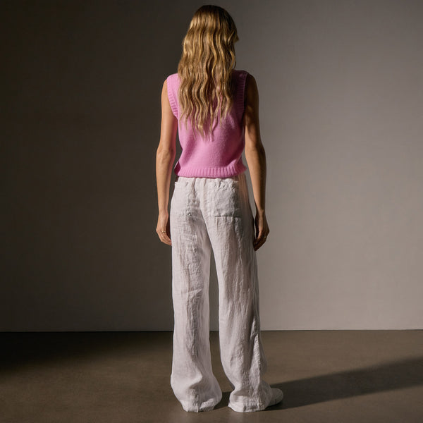 Wide Leg Relaxed Linen Pant in White | James Perse Los Angeles