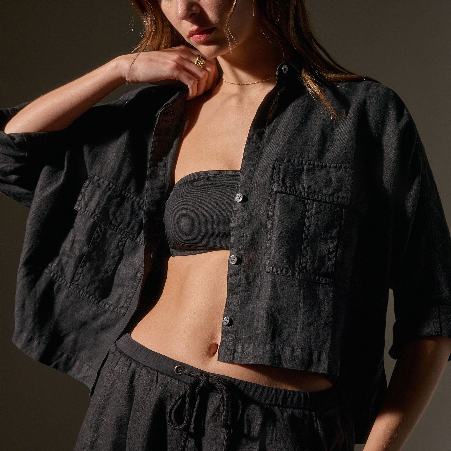 Cargo Pocket Cropped Shirt