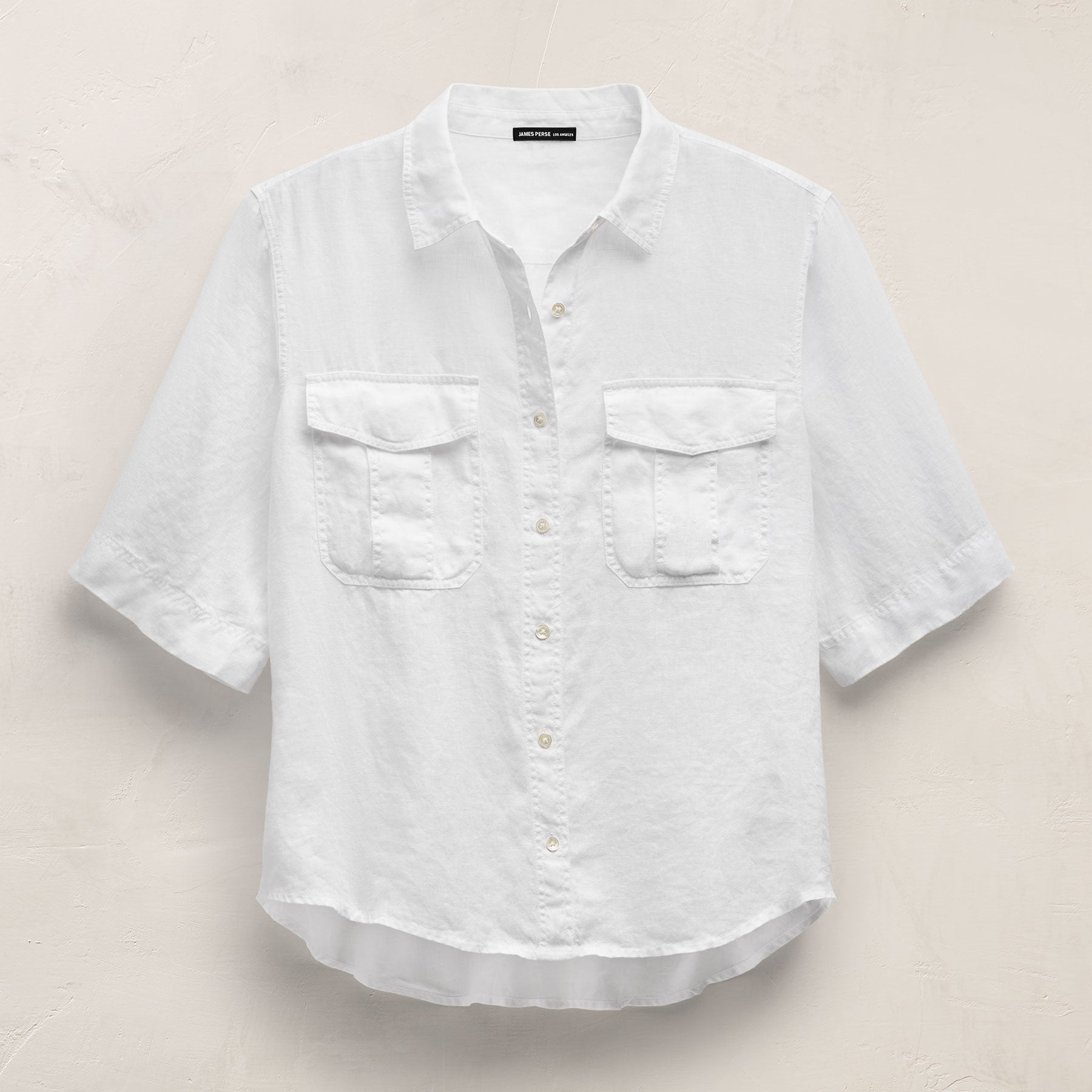 Short Sleeve Utility Shirt in White | James Perse Los Angeles