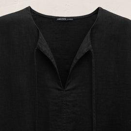 Linen Tie Front Tunic Top in Black | James Perse Los Angeles