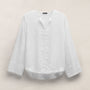 Linen Tie Front Tunic Top in White | James Perse Los Angeles