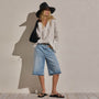 Linen Tie Front Tunic Top in White | James Perse Los Angeles
