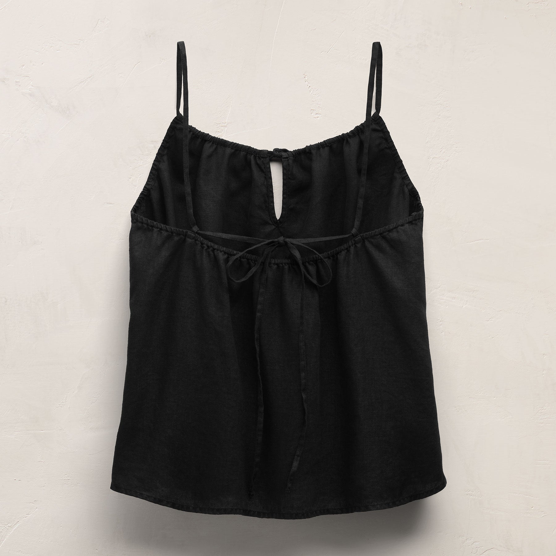 Linen Strappy Tie Cami in Black | James Perse Los Angeles