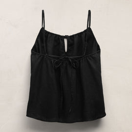 Linen Strappy Tie Cami in Black | James Perse Los Angeles