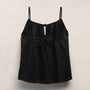 Linen Strappy Tie Cami in Black | James Perse Los Angeles