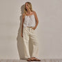 Linen Strappy Tie Cami in White | James Perse Los Angeles