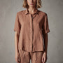 Lightweight Linen Short Sleeve Shirt in Nutmeg Pigment | James Perse Los Angeles