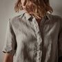 Short Sleeve Linen Shirt in Silt Pigment | James Perse Los Angeles