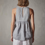 Gathered Linen Top in Breeze Pigment | James Perse Los Angeles