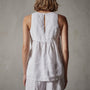 Gathered Linen Top in White | James Perse Los Angeles