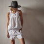 Gathered Linen Top in White | James Perse Los Angeles