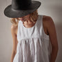 Gathered Linen Top in White | James Perse Los Angeles