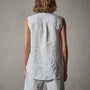 Double Dye Sleeveless Linen Shirt in Memory Pigment | James Perse Los Angeles