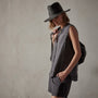 Double Dye Sleeveless Linen Shirt in Magma Pigment | James Perse Los Angeles