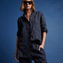 Lightweight Linen Shirt in Blue Oil | James Perse Los Angeles