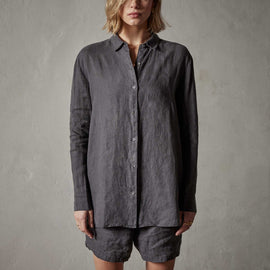 Lightweight Linen Shirt in Magma Pigment | James Perse Los Angeles