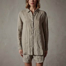 Lightweight Linen Shirt in Silt Pigment | James Perse Los Angeles