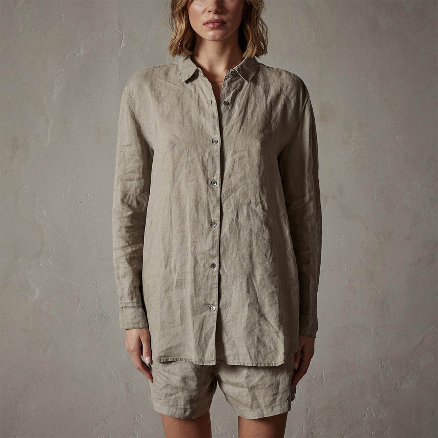Lightweight Linen Shirt in Silt Pigment | James Perse Los Angeles