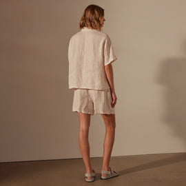 Cotton Linen Twill Boxy Fit Shirt in Zephyr Pigment | James Perse Los Angeles