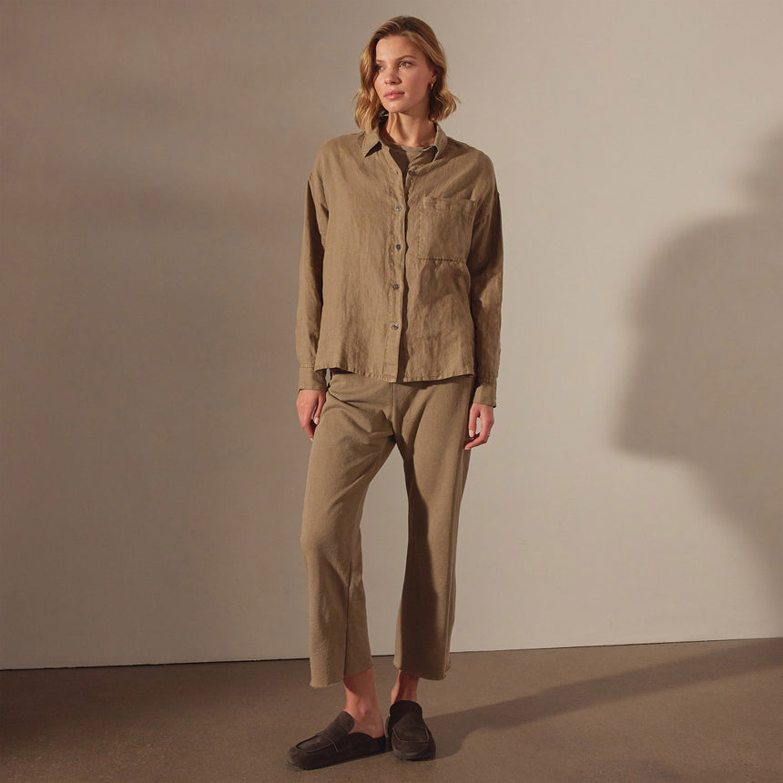 Garment Dyed Linen Shirt in Cashew Pigment | James Perse Los Angeles