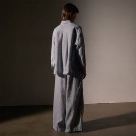 Linen Oversized Shirt in Grey Sky Pigment | James Perse Los Angeles
