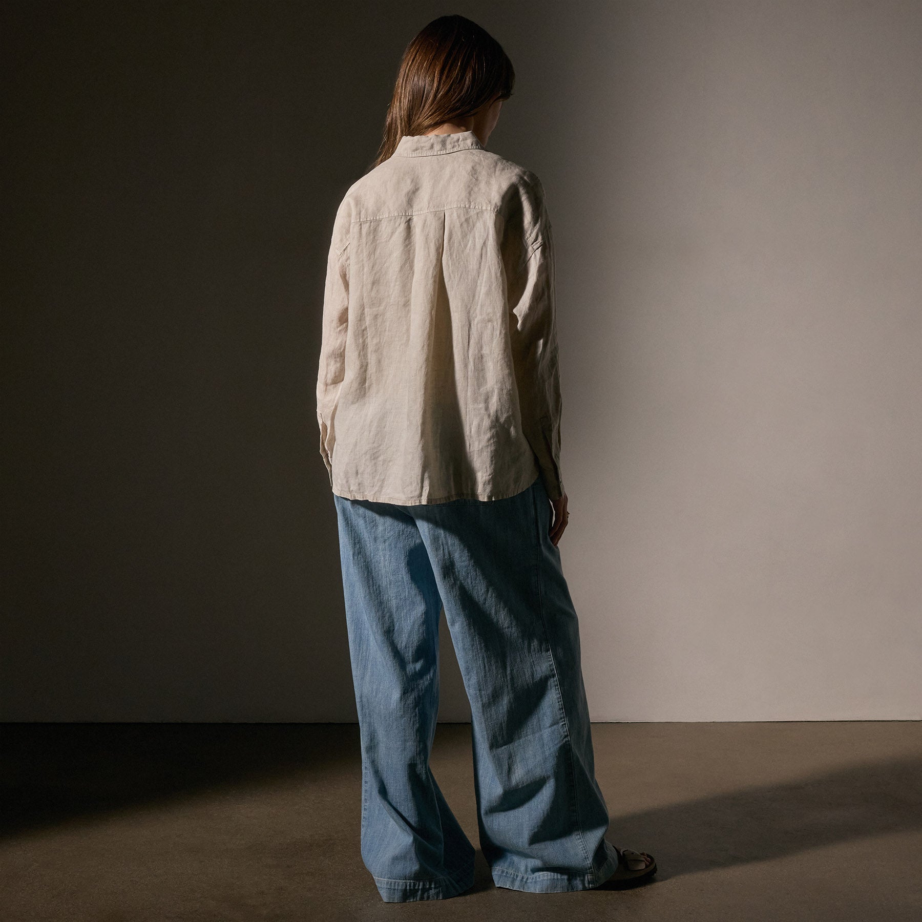 Linen Oversized Shirt in Salt Pigment | James Perse Los Angeles