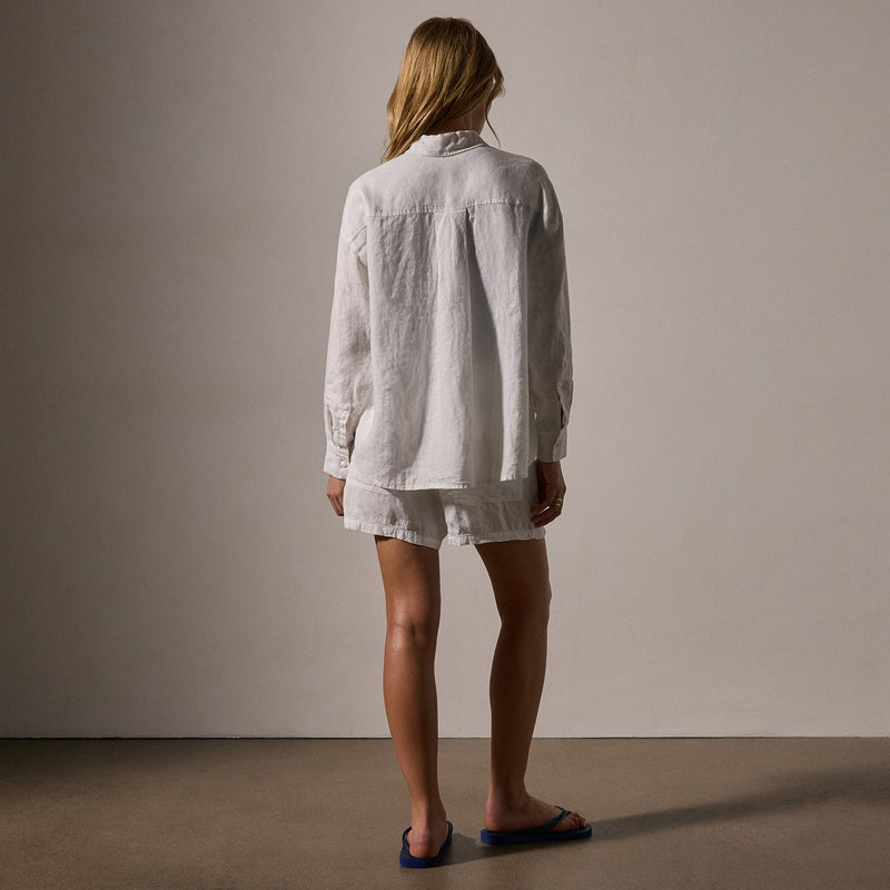 James Perse Linen Oversized Shirt - White James Perse Linen Oversized Shirt - White