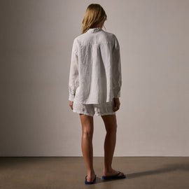 Linen Oversized Shirt in White | James Perse Los Angeles
