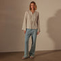 Pin Tuck Linen Top in Salt Pigment | James Perse Los Angeles
