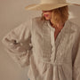 Pin Tuck Linen Top in Salt Pigment | James Perse Los Angeles